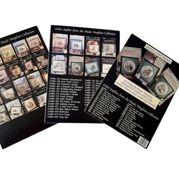 LOT OF 3 PAULA VAUGHAN Counted Cross Stitch Charted Graph Patterns, Full Size - Picture 2 of 5